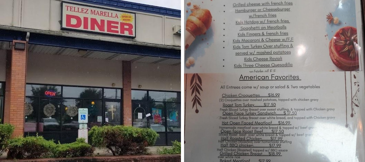 Tellez Marella Diner Menu